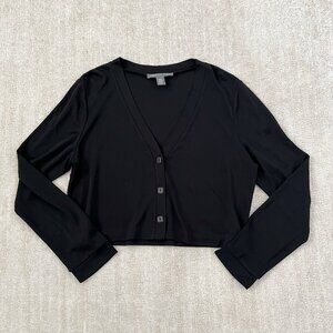 Vintage Josephine Chaus Black Topper Cardigan Sweater Knit Top L